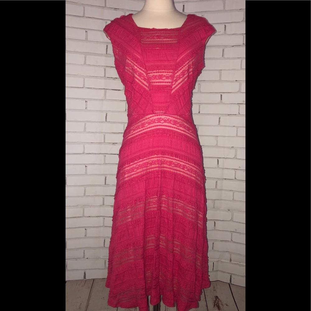 NEW Sangria pink nude dress sexy dance sz 12